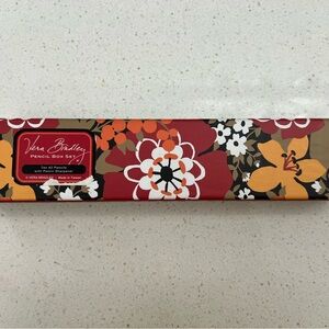 Vera Bradley pencil box with pencil sharper and 10 #2 pencils